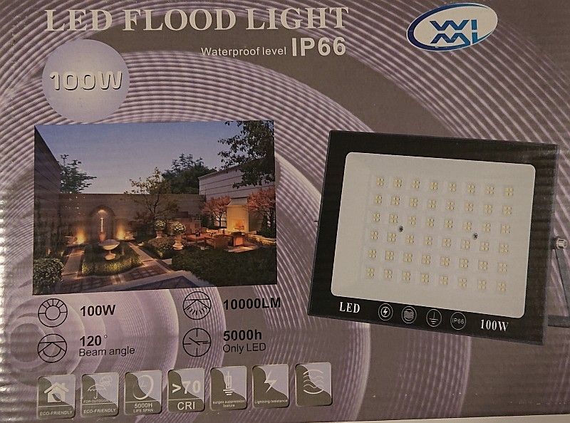 Halogen panel Led 100w ultra cienki slim IP66 zimny biały