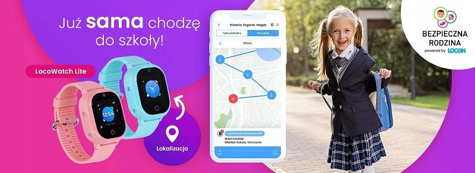 Locon Watch Lite — Wodoodporny Smartwatch GPS dla dziecka