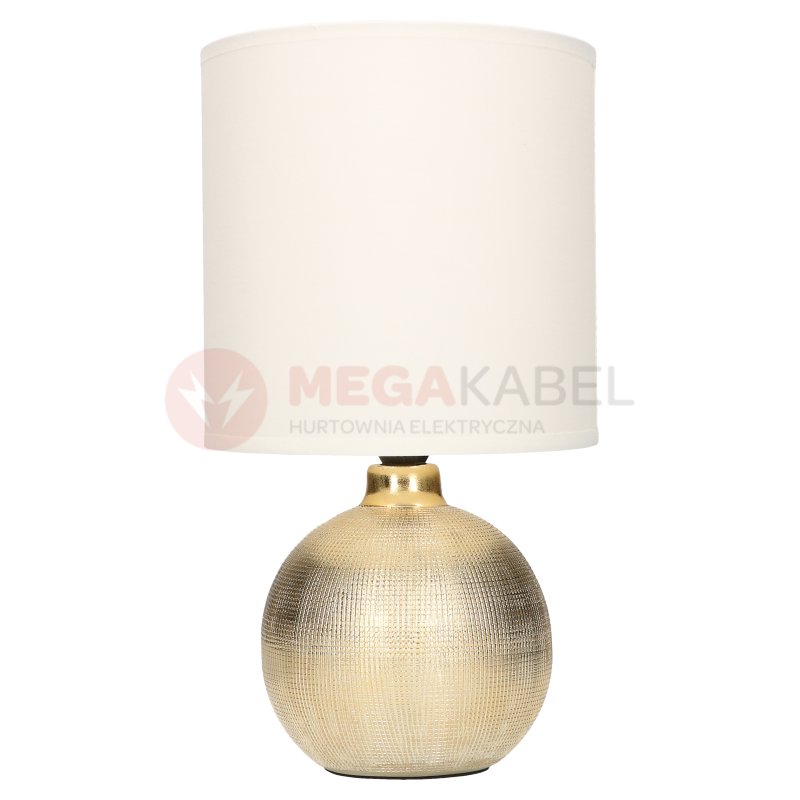 Lampka na stolik nocny PERLO złota biała glamour E14 03291