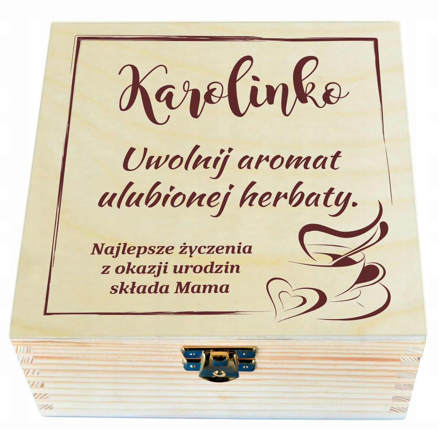 Pudełko ZESTAW na PREZENT z HERBATA + GRAWER
