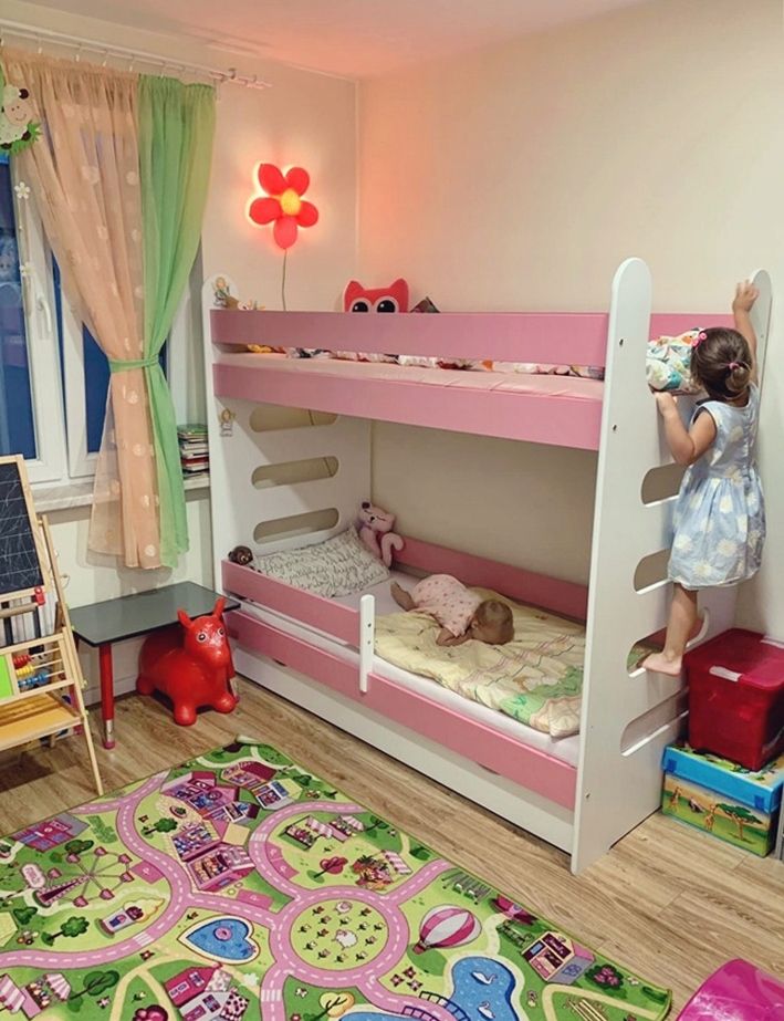 Łóżko piętrowe MATI 180x80 szuflada + materace
