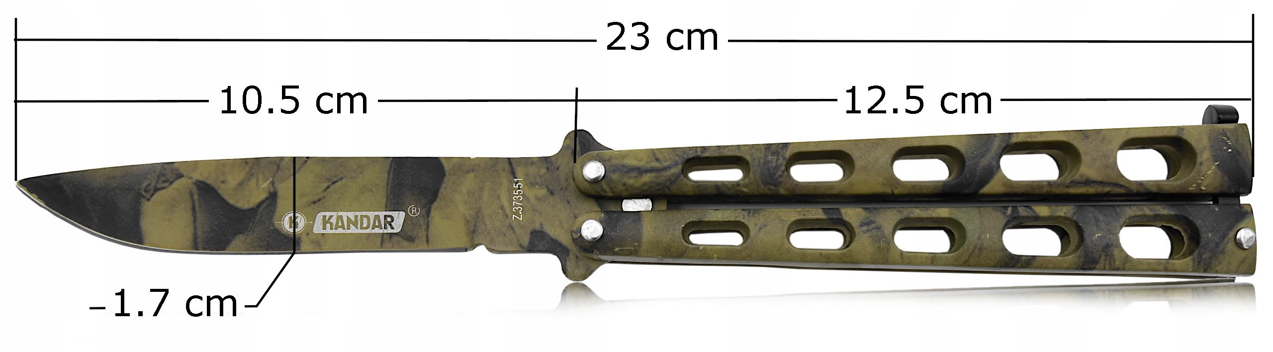Kandar nóż Motylkowy Balisong Butterfly Zdobiony