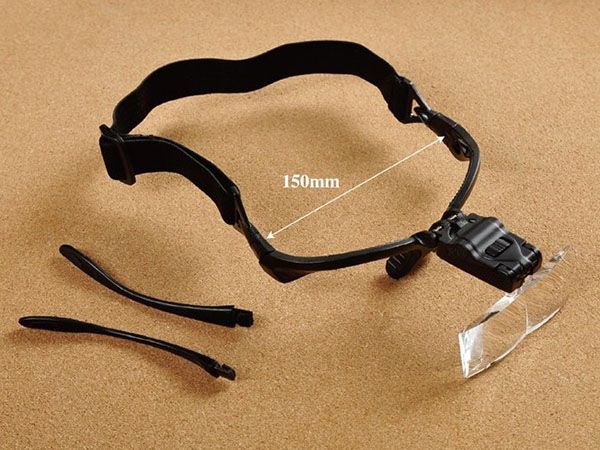 LUPA NA GŁOWĘ CZOŁOWA OKULARY LATARKA 2 LED 3,5x 09021