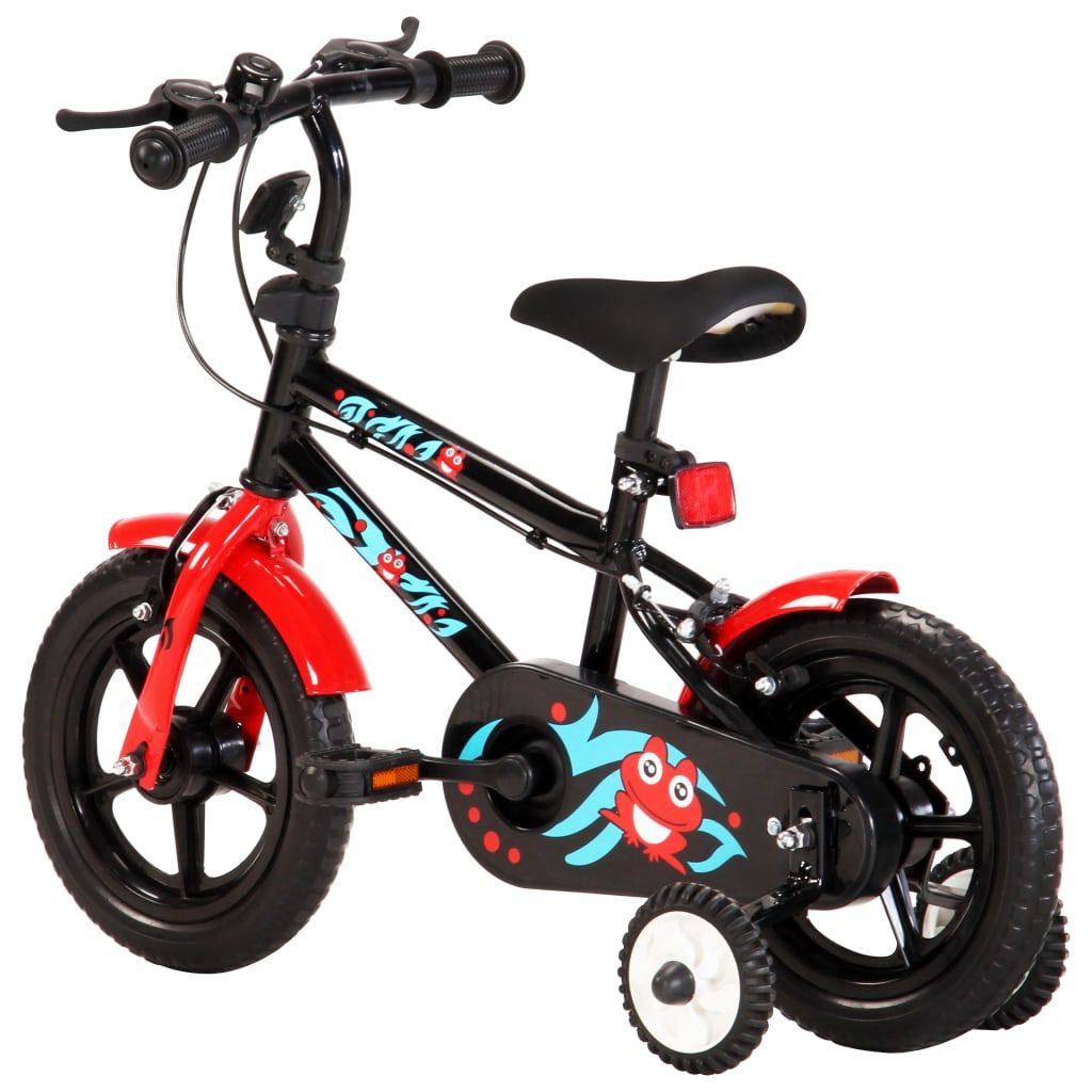 Rower dla dzieci, 12 cali, czarno-czerwony