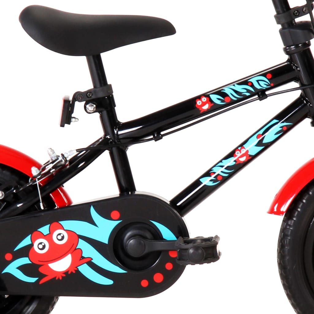 Rower dla dzieci, 12 cali, czarno-czerwony