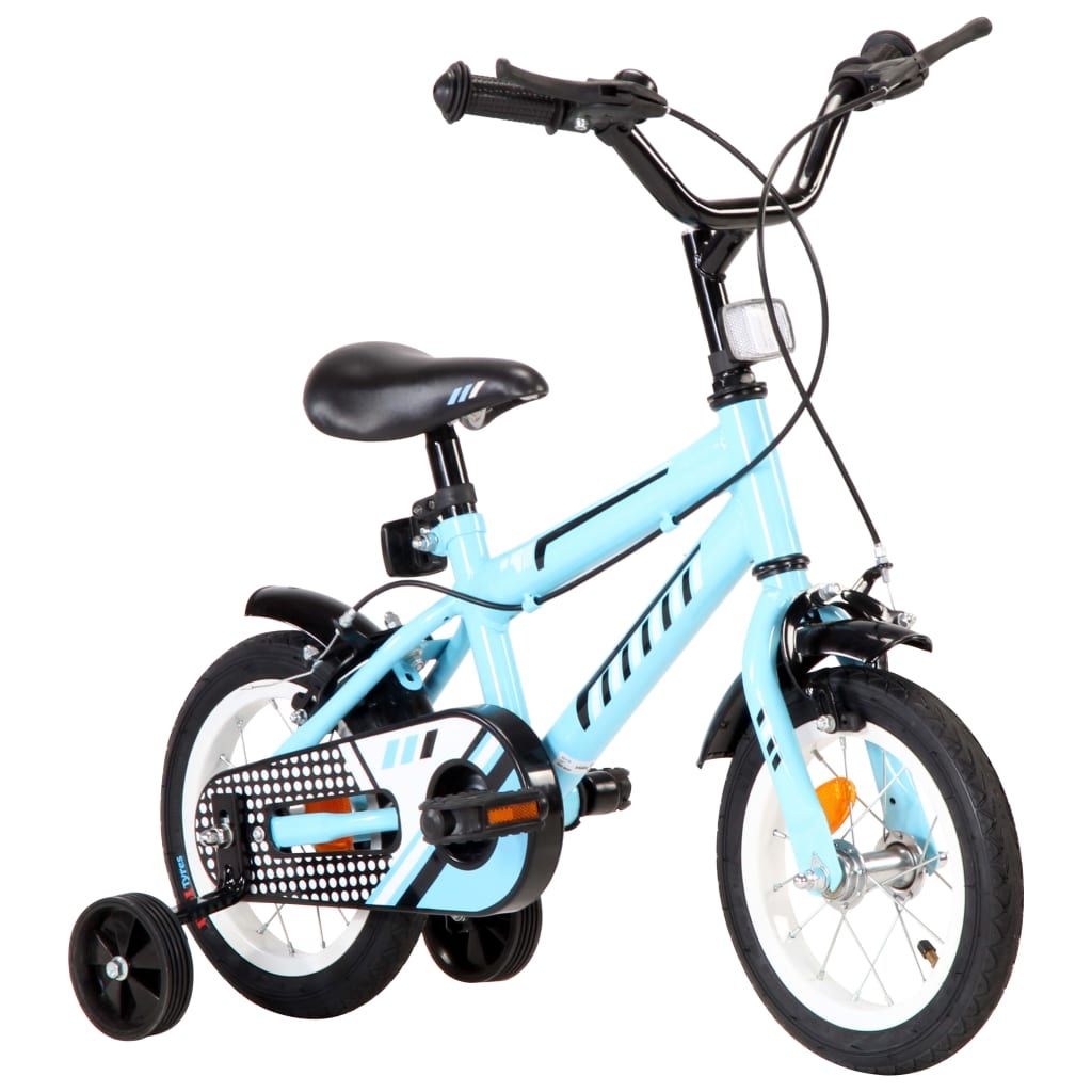 Rower dla dzieci, 12 cali, czarno-niebieski