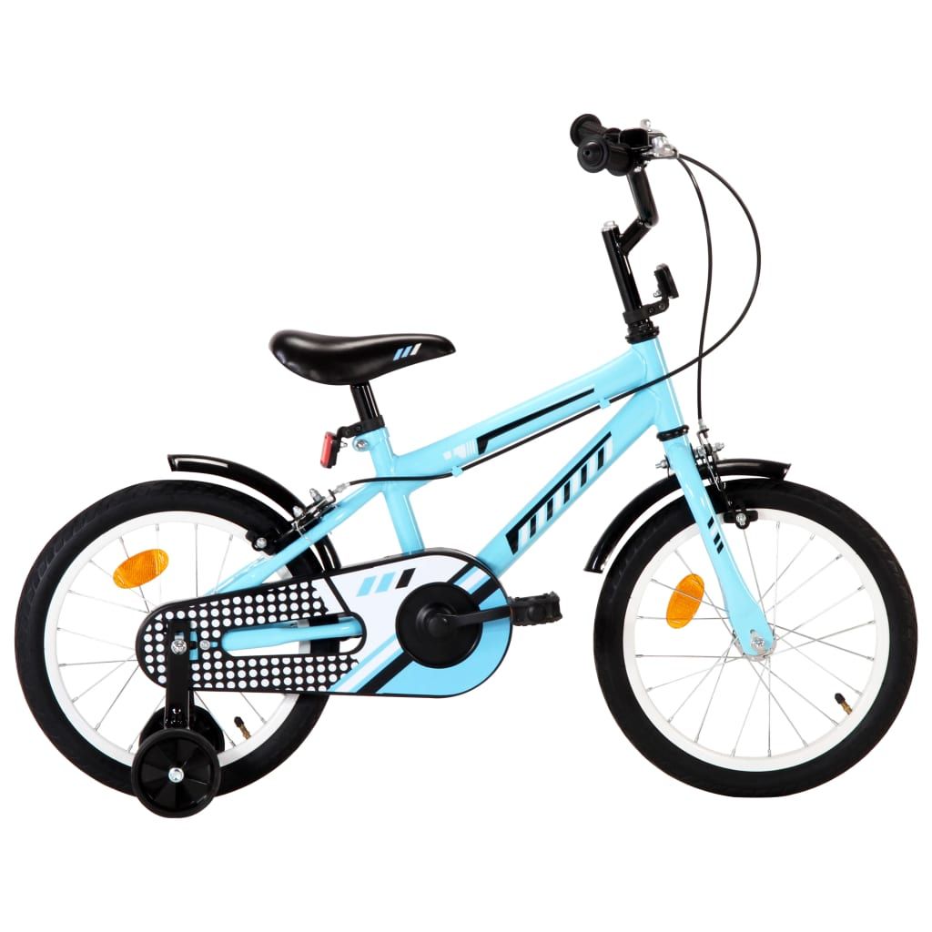 Rower dla dzieci, 16 cali, czarno-niebieski