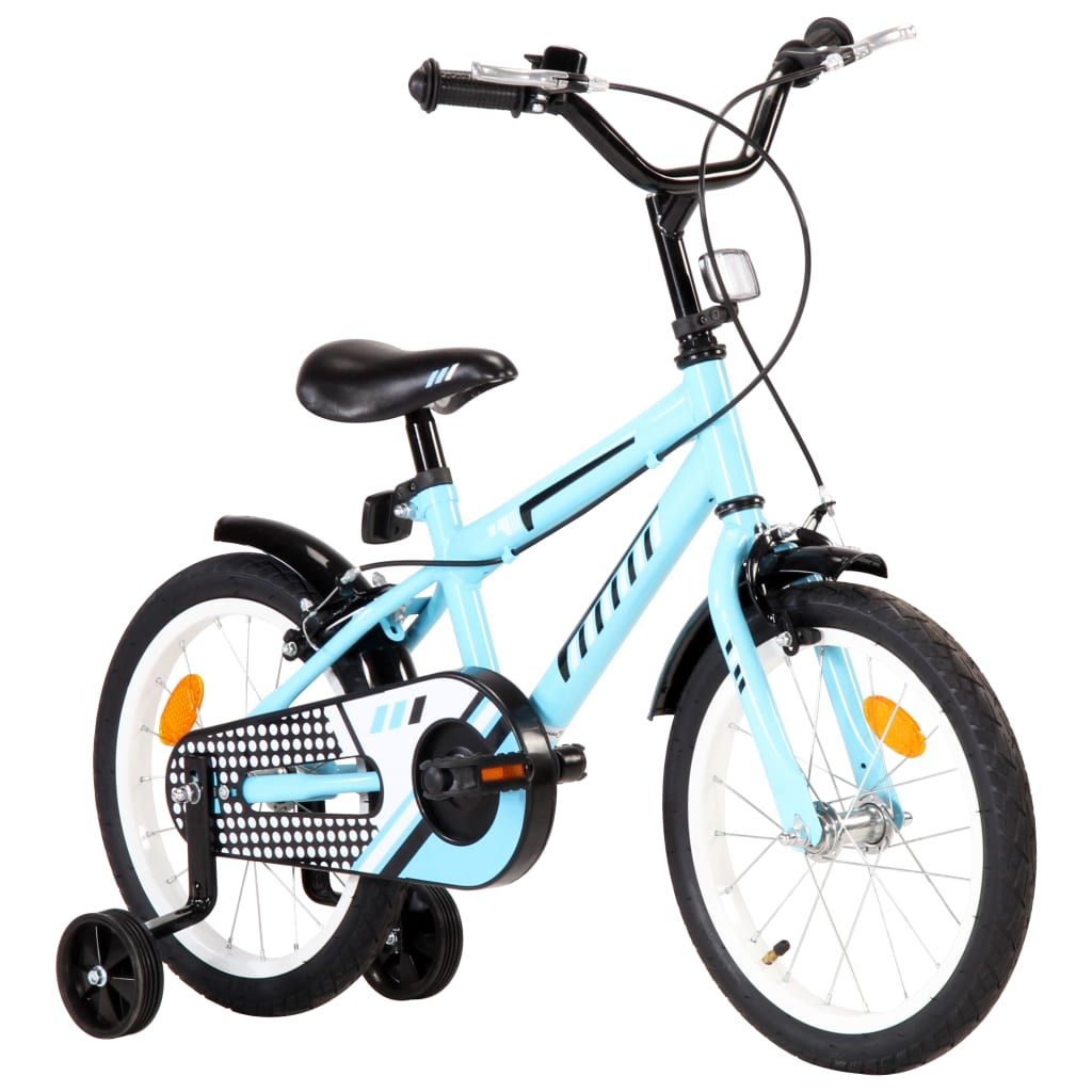 Rower dla dzieci, 16 cali, czarno-niebieski