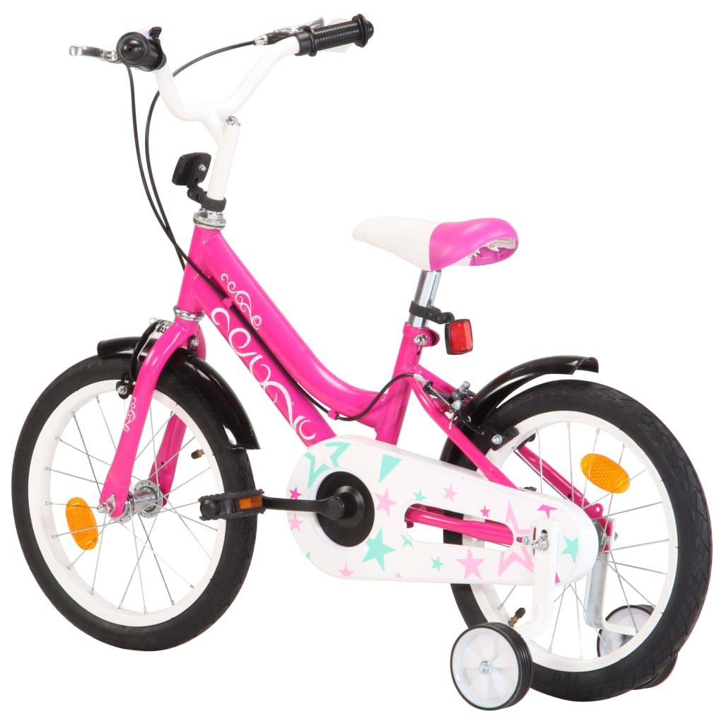 Rower dla dzieci, 16 cali, czarno-różowy