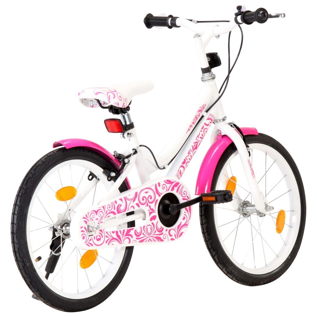 Rower dla dzieci, 18 cali, różowo-biały