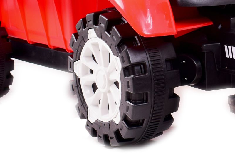 TRAKTOR NA AKUMULATOR ZIELONY Z PRZYCZEPĄ + MOŻDZIERZ, MIĘKKIE SIEDZENIE, PILOT/HSD6606