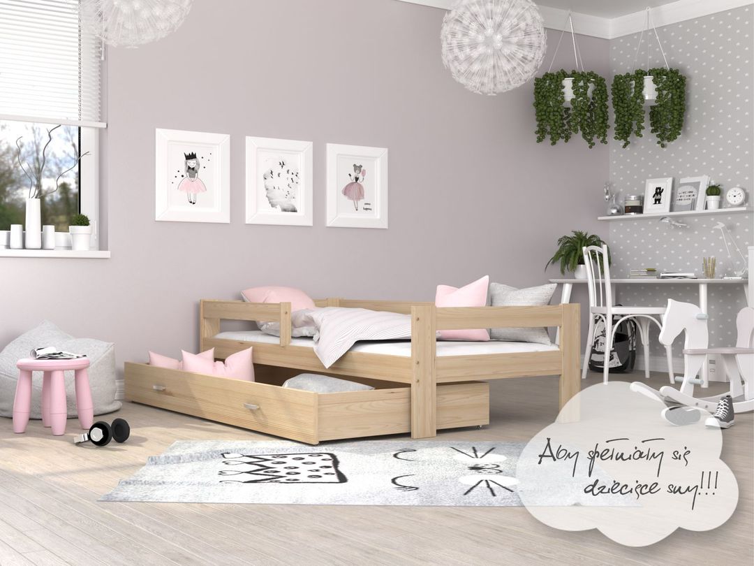 Łóżko dla dzieci HUGO 190x80 szuflada + materac