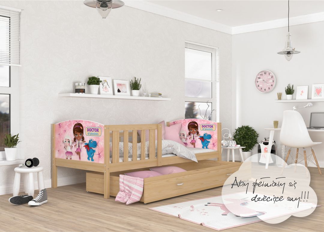 Łóżko TAMI P 190x80 wysuwana szuflada + materac