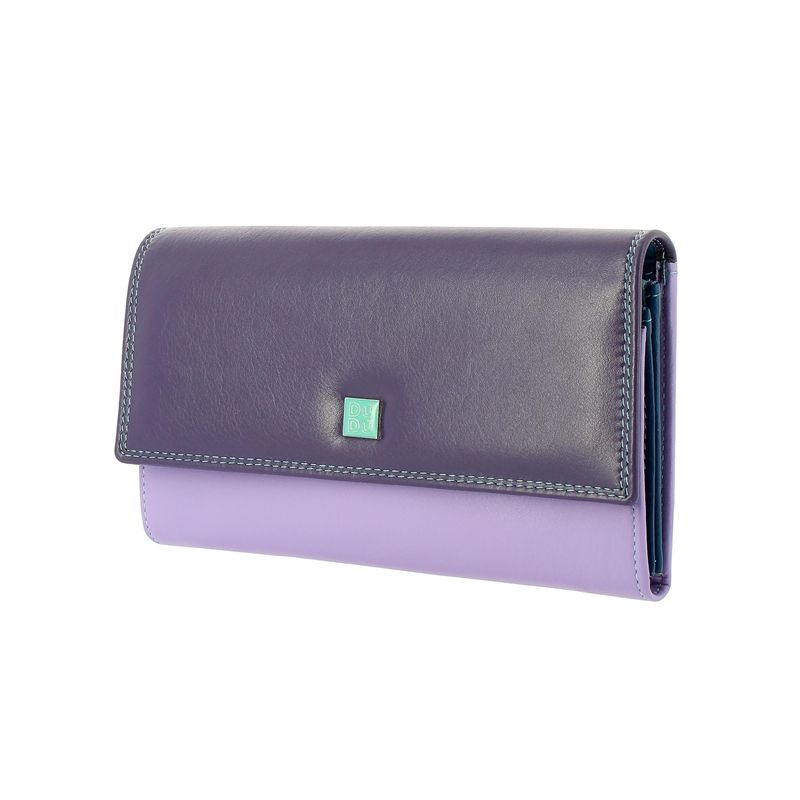 Skórzany portfel damski DuDu®, 534-1165 fiolet + niebieski