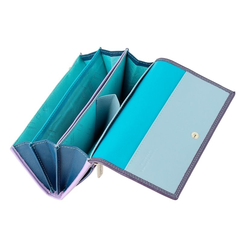 Skórzany portfel damski DuDu®, 534-1165 fiolet + niebieski