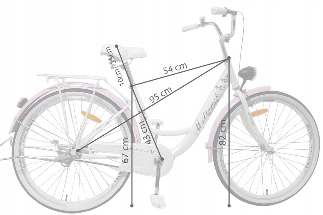 Rower Miejski MalTrack Citibike Urban Classic PINK MARE 26"