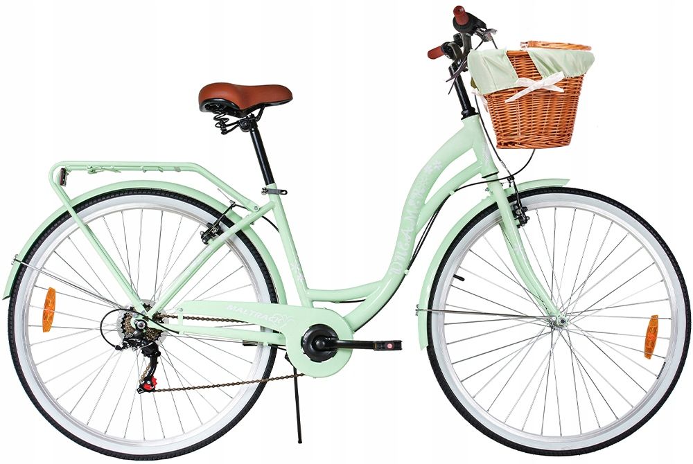 Rower Miejski MalTrack Citybike Dreamer 6-speed Mint 28" + Koszyk