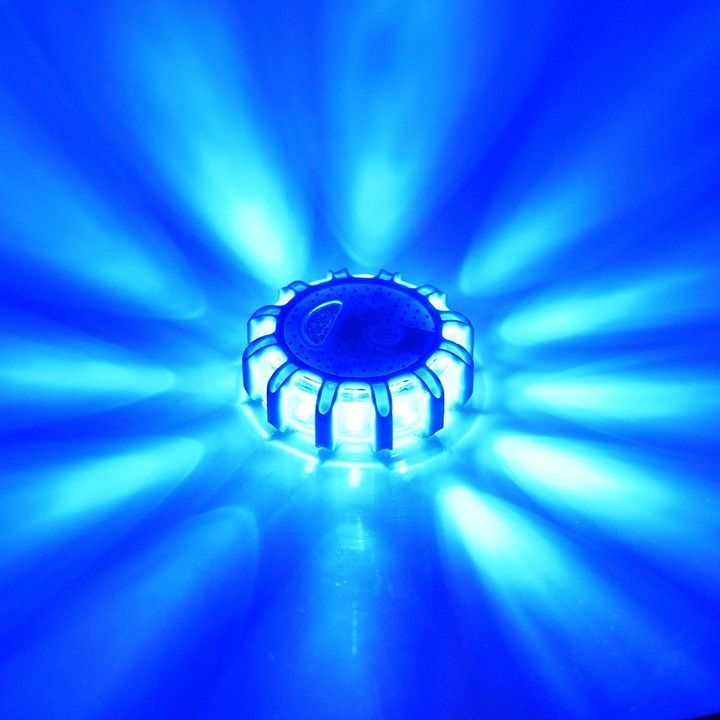 Lampa ostrzegawcza błyskowa 12+3 LED flara kogut dysk latarka 3xAAA N