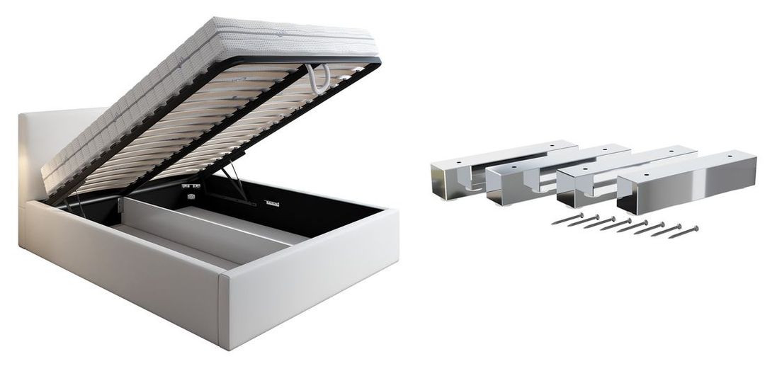 Łóżko tapicerowane GRANATOWE 180x200 + POJEMNIK SENS