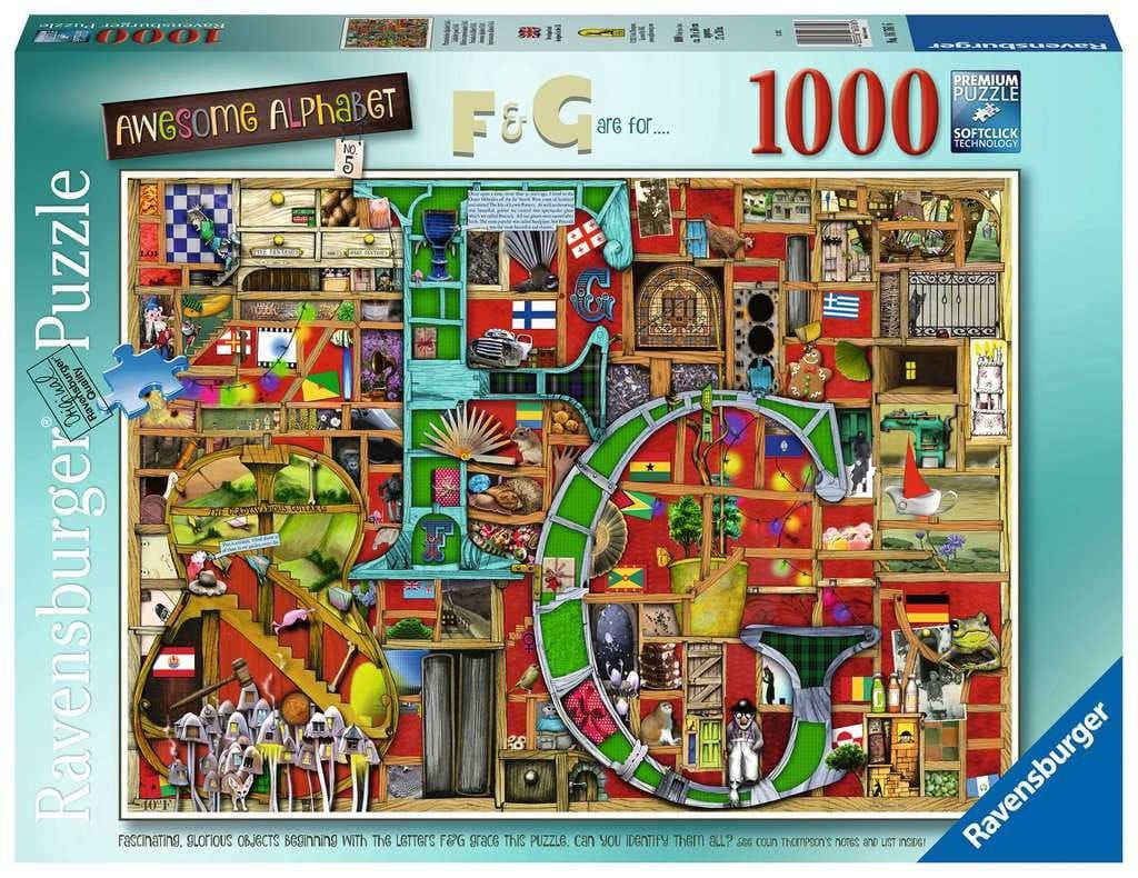 Ravensburger Polska Puzzle 2D 1000 elementów Niesamowity alfabet F & G 