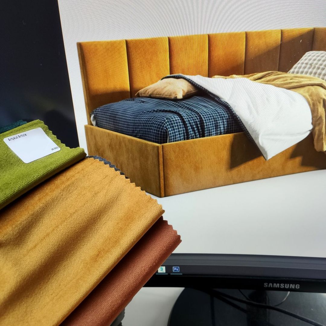 Łóżko tapicerowane CZARNE 140x200 + POJEMNIK SENS