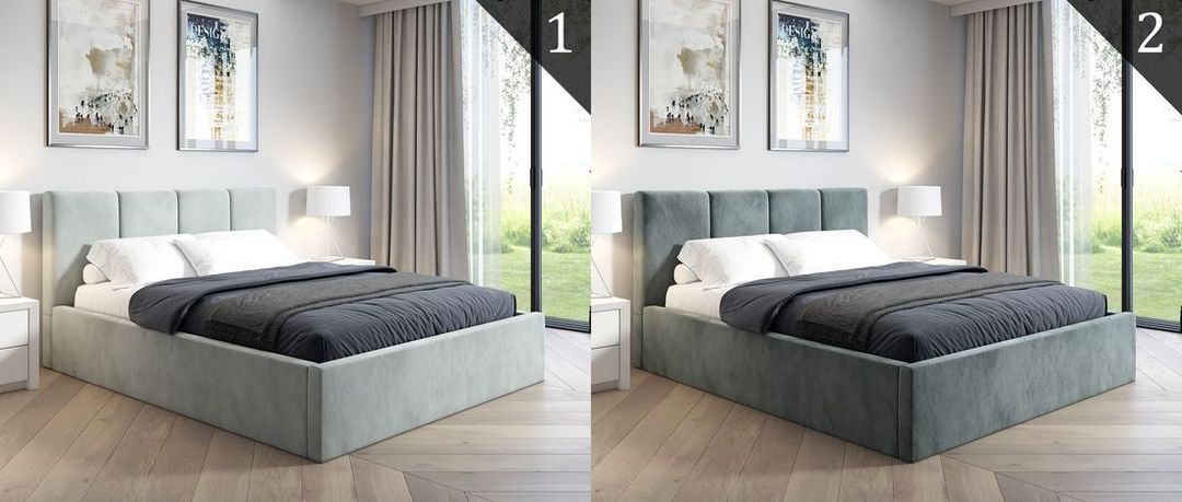 Łóżko tapicerowane CZARNE 140x200 + POJEMNIK SENS