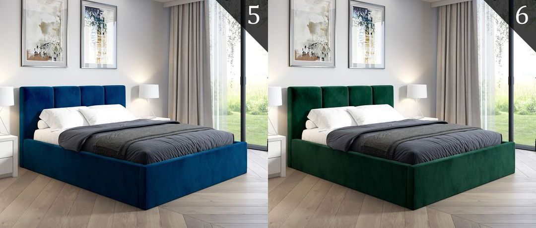 Łóżko tapicerowane CZARNE 140x200 + POJEMNIK SENS