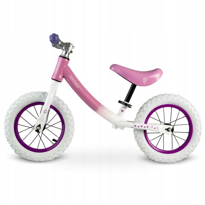 Rowerek biegowy dla dzieci Ricokids biało-różowy