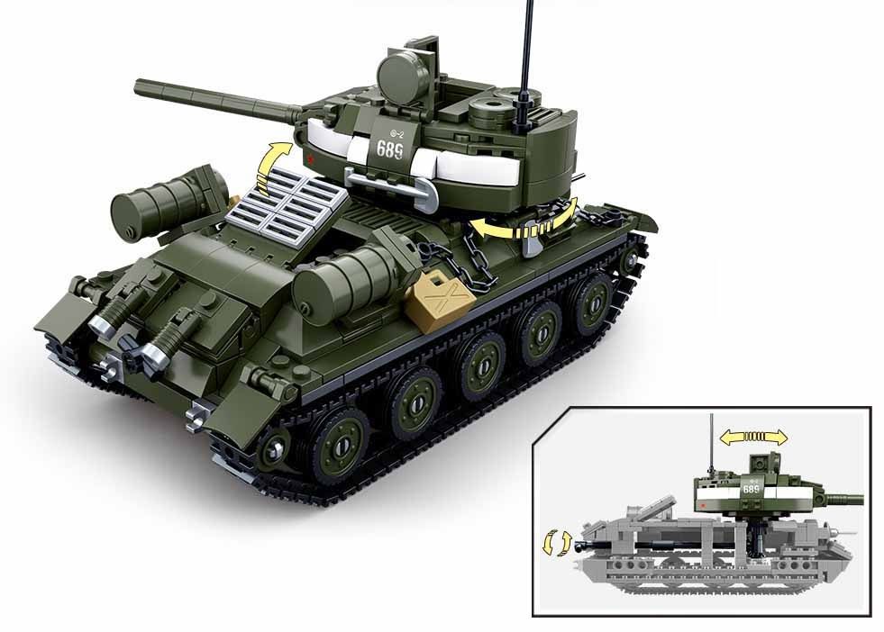 KLOCKI SLUBAN WW II Czołg T-34 Rudy 687 el. kompatybilne z LEGO