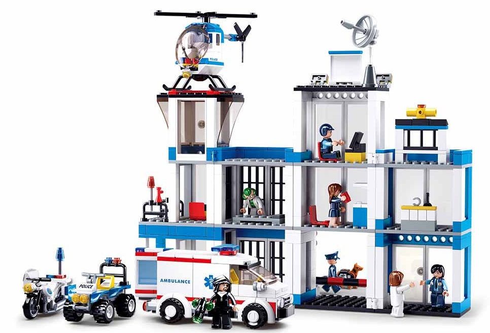 KLOCKI SLUBAN POLICE Komenda Policji 606 kompatybilne z LEGO