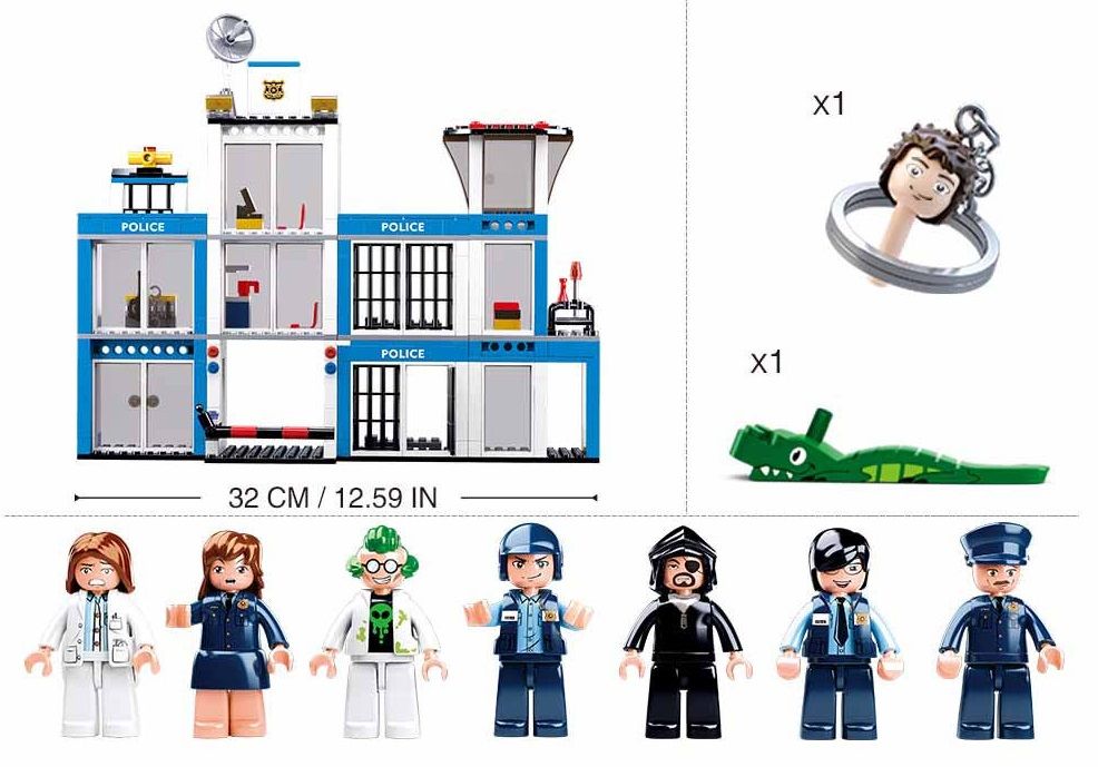 KLOCKI SLUBAN POLICE Komenda Policji 606 kompatybilne z LEGO