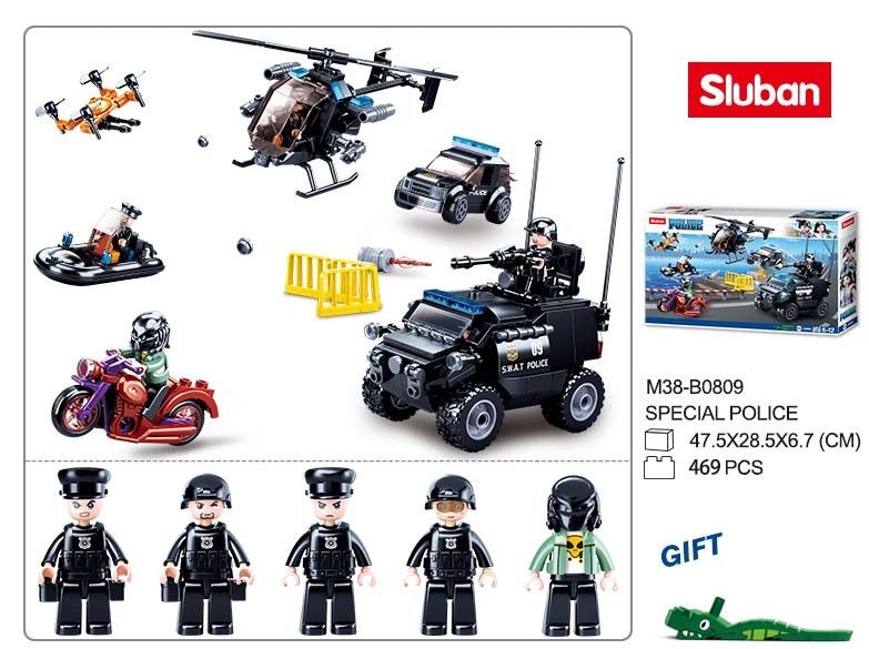 KLOCKI SLUBAN POLICE Policyjne pojazdy 469 kompatybilne z LEGO