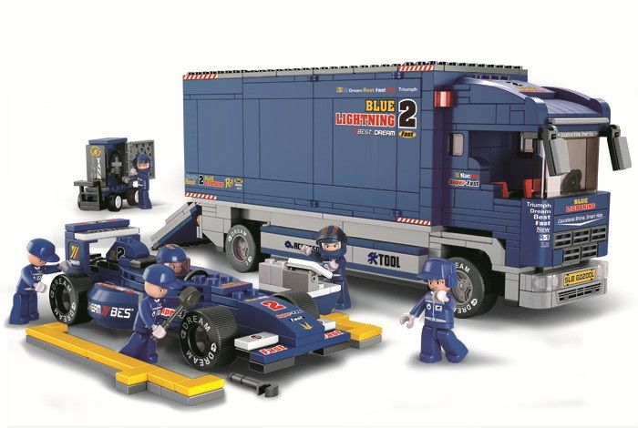 KLOCKI SLUBAN F1 Mobilna stacja serwisowa 641 kompatybilne z LEGO