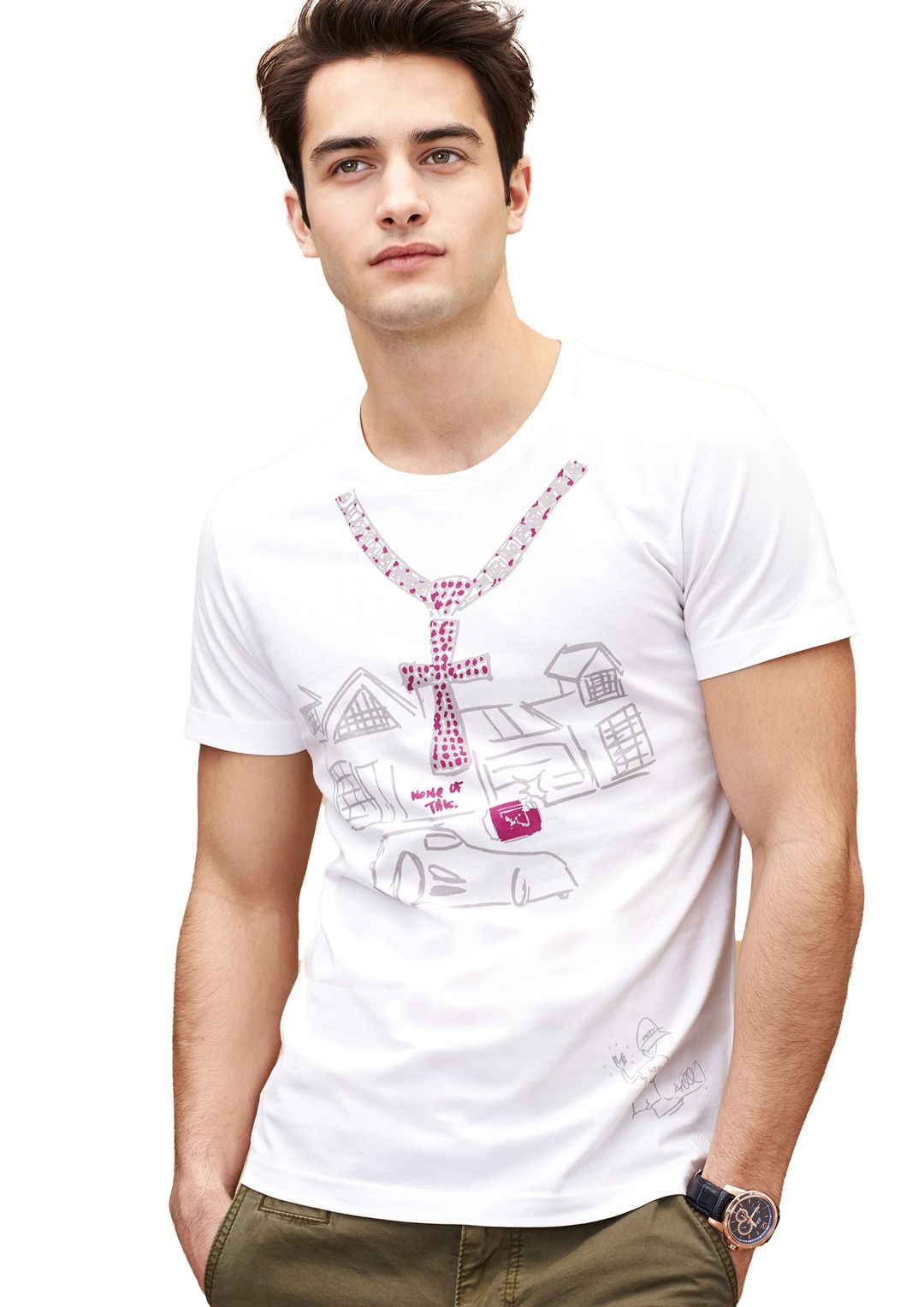 T-shirt męski SlimFit s.Oliver biały 3XL