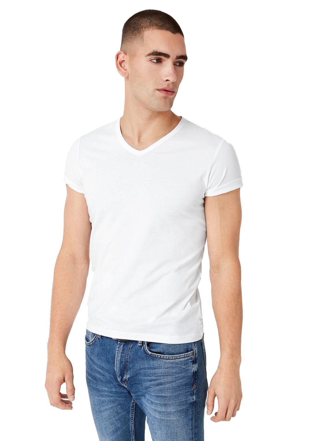 T-shirt męski SlimFit s.Oliver biały - XXL