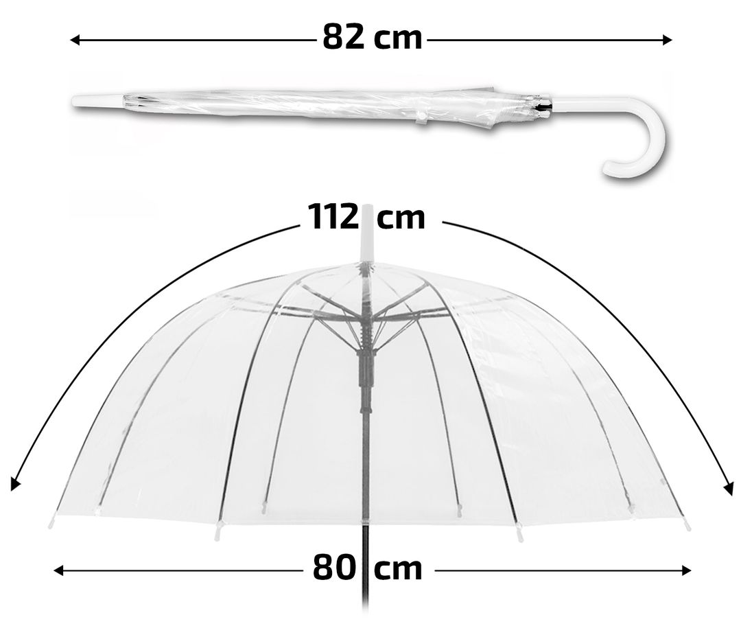 Duży parasol przezroczysty ślubny REGENBERG