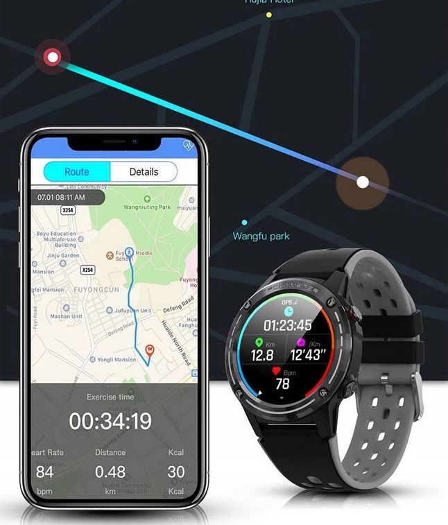 Smartwatch GPS Kompas Barometr Smartband Android iOS WM6 Watchmark