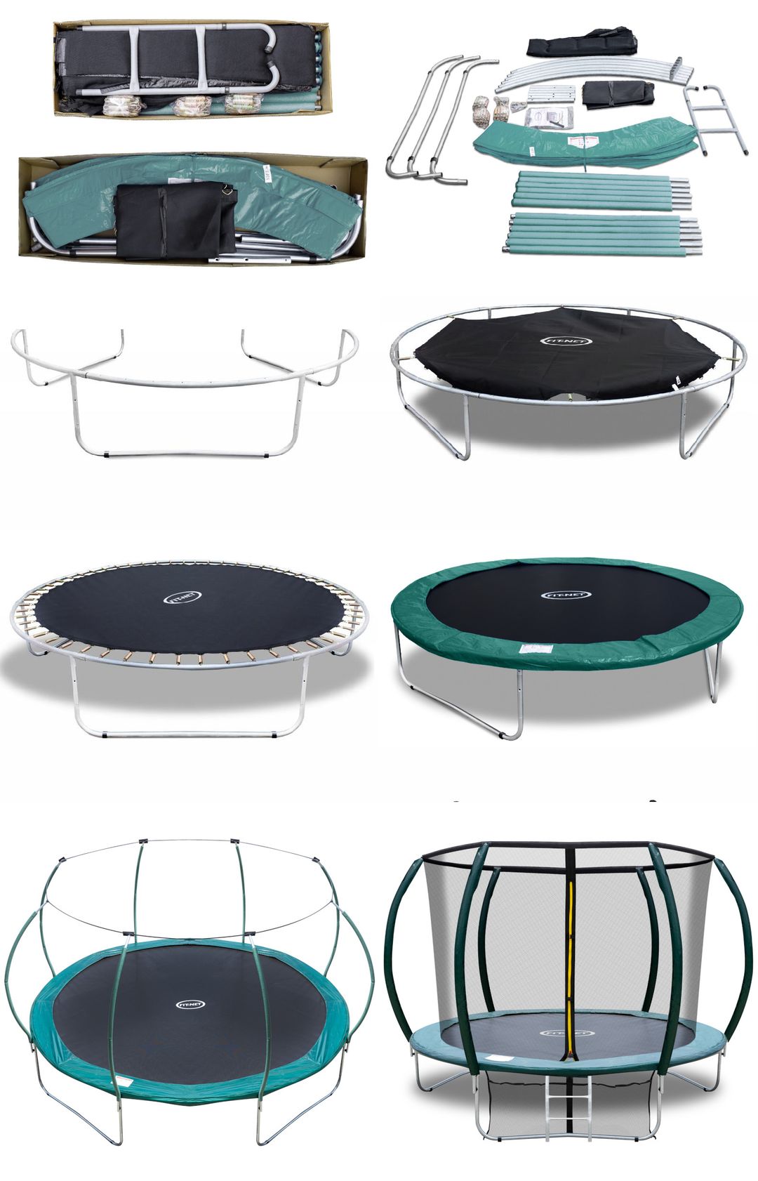 TRAMPOLINA OGRODOWA 252CM 8FT Z SIATKĄ I DRABINKĄ