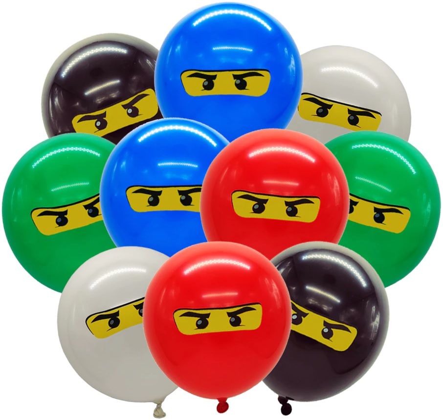 ZESTAW BALONÓW BALON NINJA URODZINY PRZYJĘCIE 10 SZT