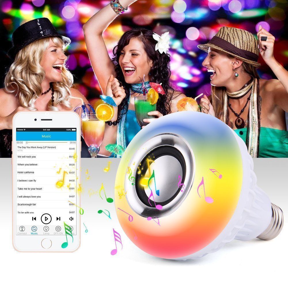 ŻARÓWKA LED RGB BLUETOOTH GŁOŚNIK DISCO MP3 USB