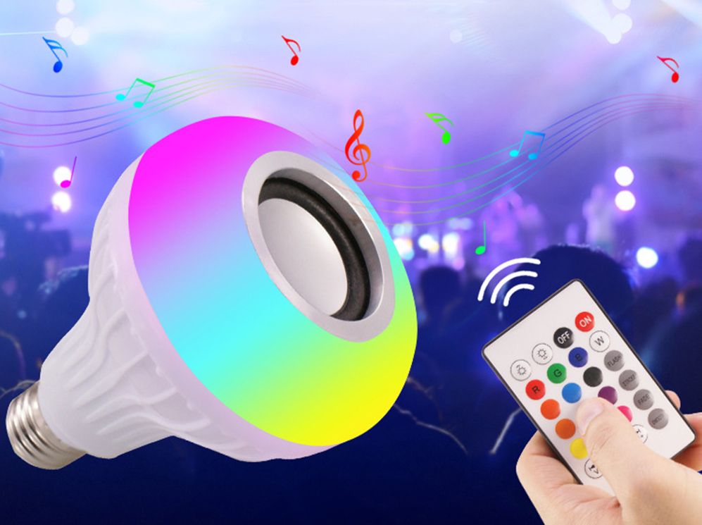 ŻARÓWKA LED RGB BLUETOOTH GŁOŚNIK DISCO MP3 USB