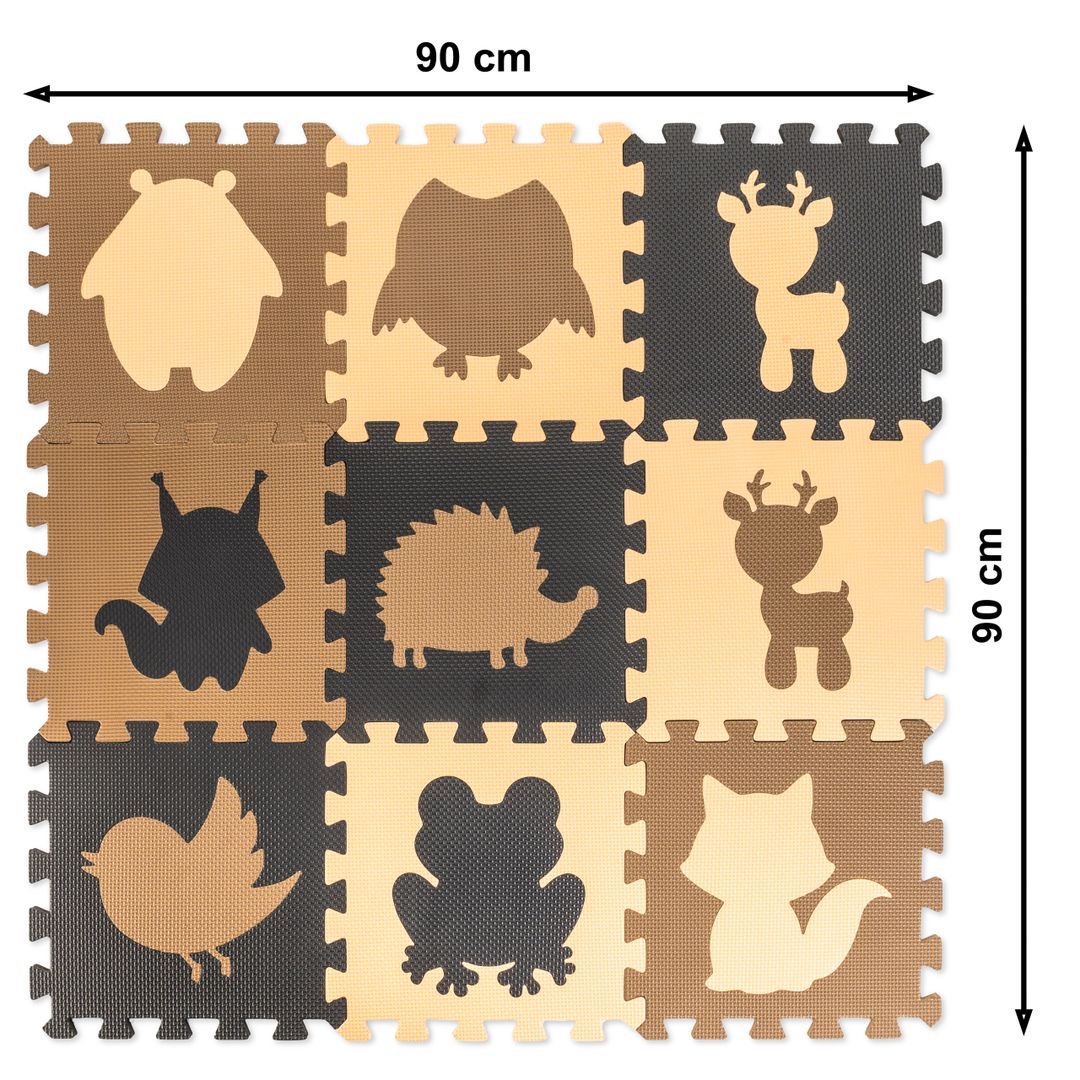 PUZZLE PIANKOWE MATA DLA DZIECI 9EL. BEŻ-BRĄZ-CZAR