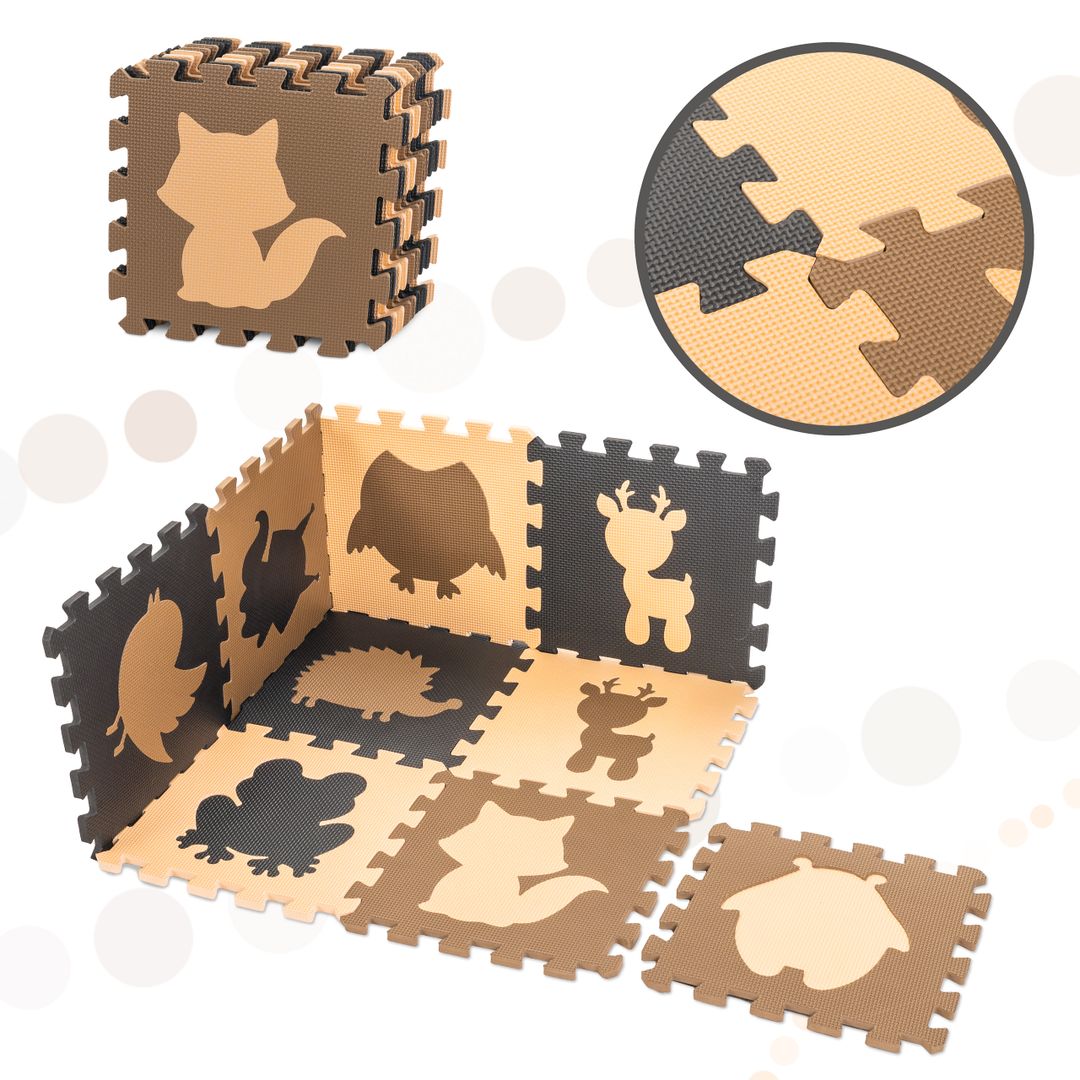 PUZZLE PIANKOWE MATA DLA DZIECI 9EL. BEŻ-BRĄZ-CZAR