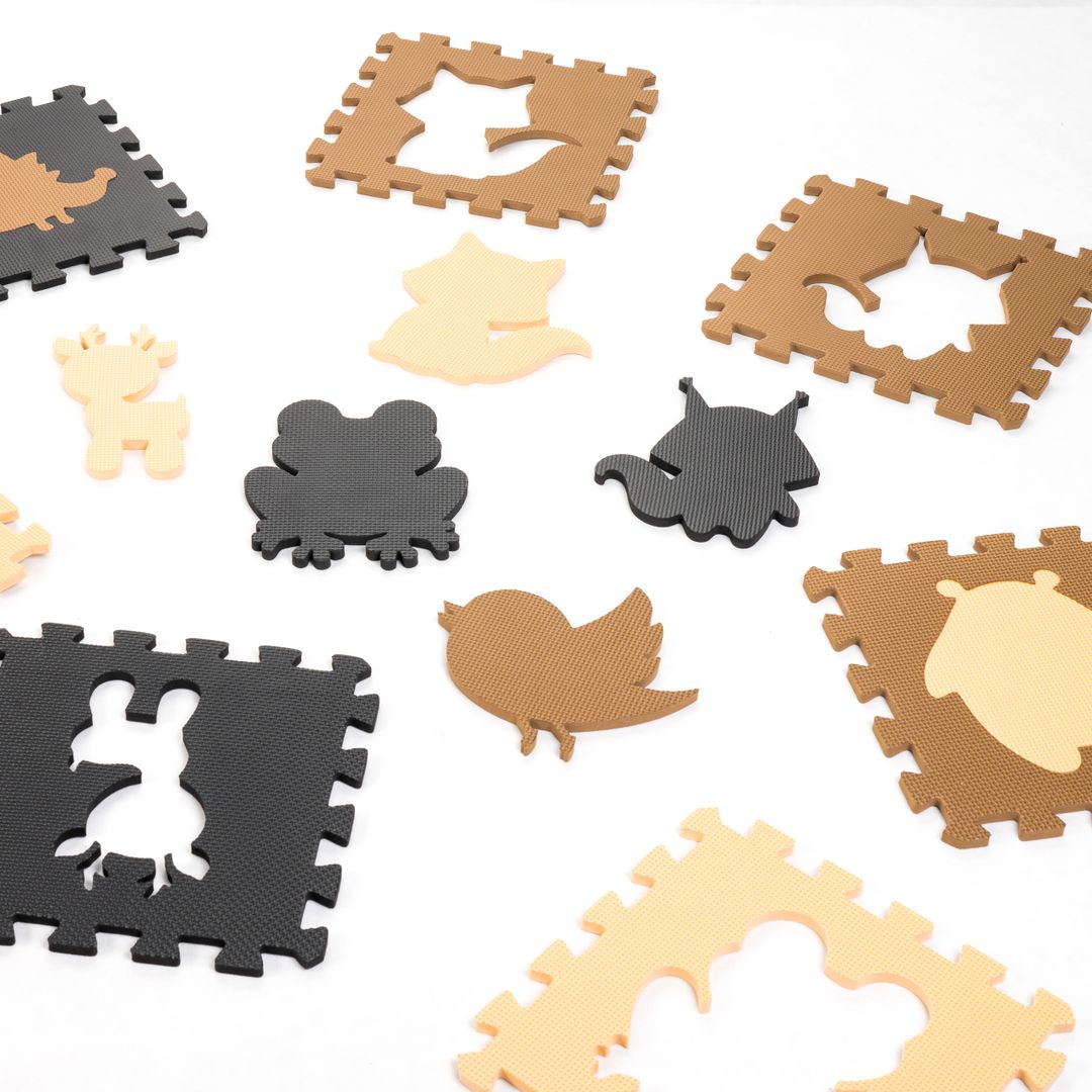 PUZZLE PIANKOWE MATA DLA DZIECI 9EL. BEŻ-BRĄZ-CZAR