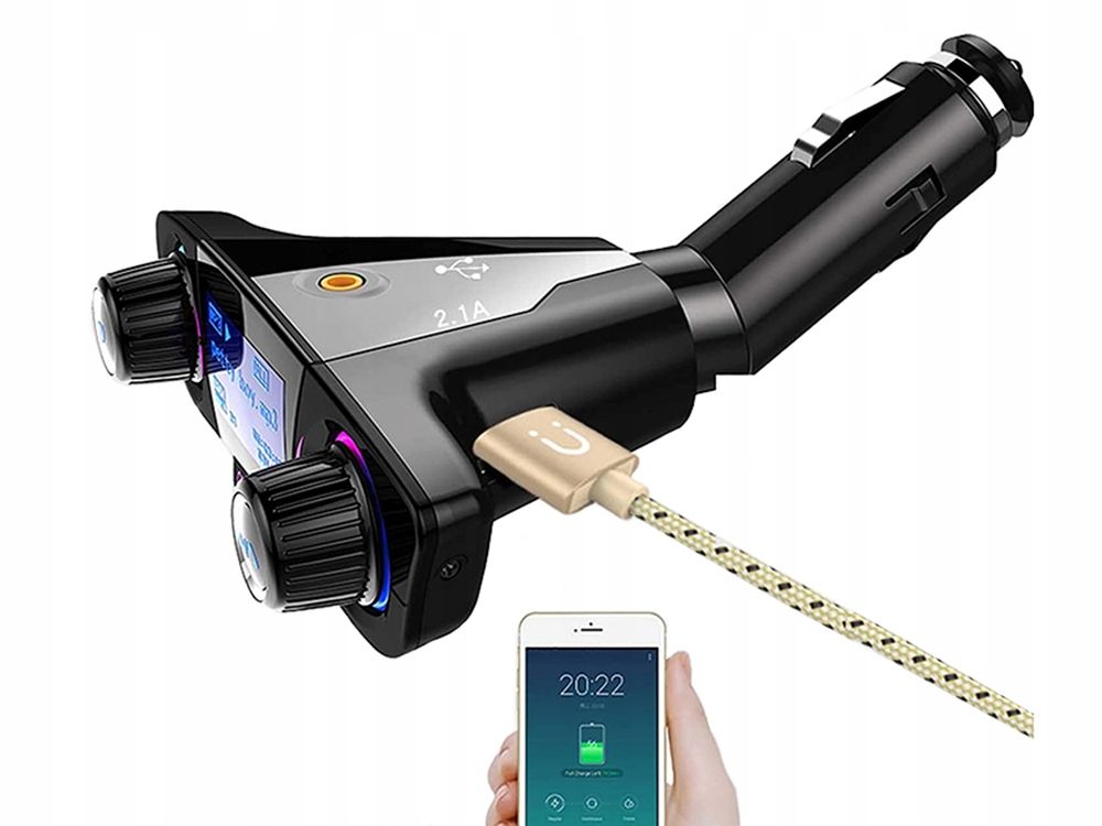 TRANSMITER FM BLUETOOTH USB 5.0 WIELOFUNKCYJNY 8W1 10049