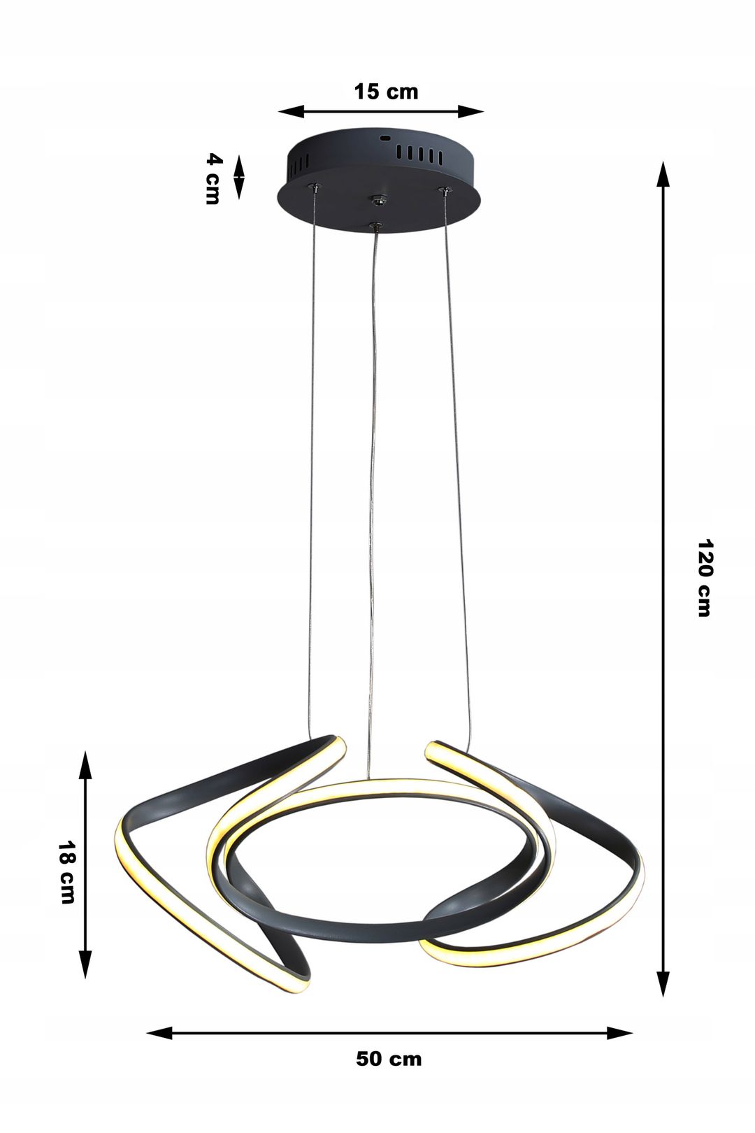 Lampa wisząca Wobako HELIX III ring okrąg żyrandol LED minimal 50cm