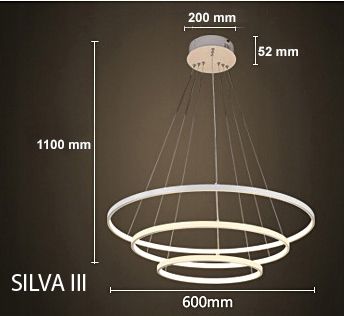 Lampa wisząca modern ring Wobako Silva III 59W 20/40/60 żyrandol LED