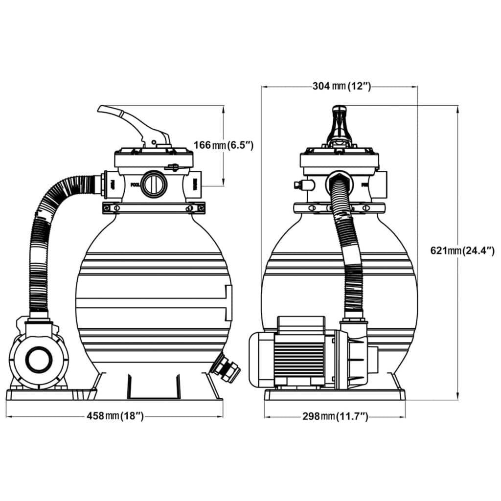 Piaskowe pompy filtrujące, 2 szt., 400 W, 11000 L/h