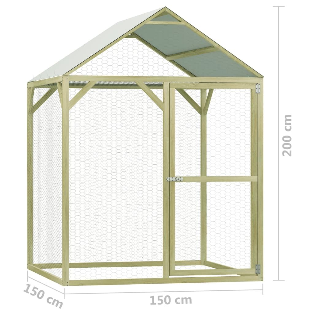 Klatka dla drobiu, 1,5x1,5x2 m, impregnowane drewno sosnowe
