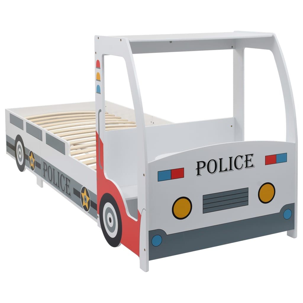 Łóżko dziecięce samochód policyjny, materac memory, 90x200 cm